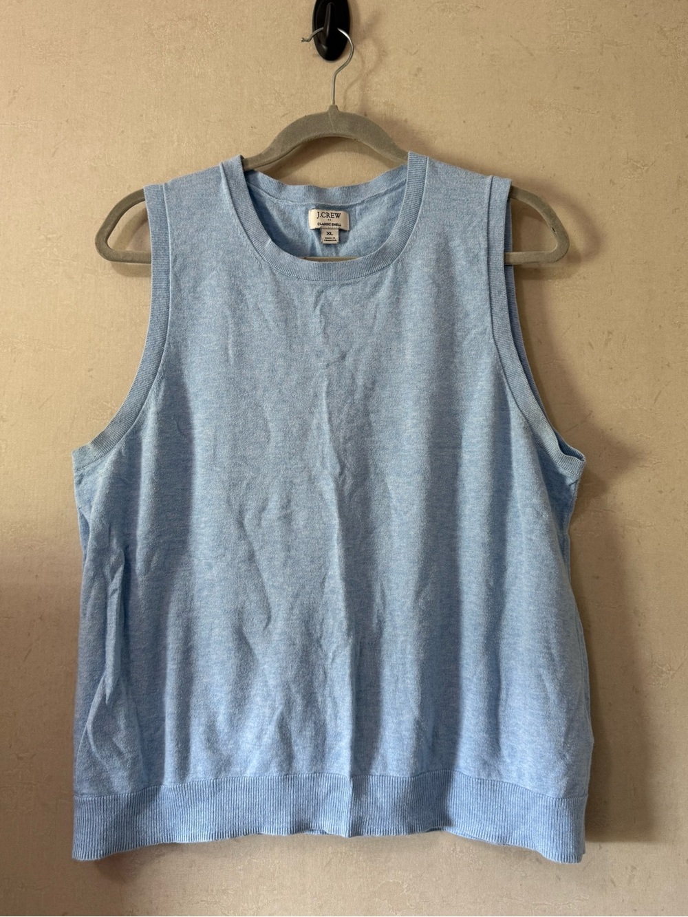 J.Crew Light Blue Sleeveless Sweater Tank XL Classic Shell
